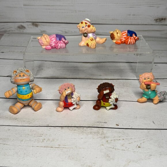 Cabbage Patch Kids Koosas PVC Figures Lot of 7 Vintage 1980s Tomy Toys Pets - Picture 1 of 6